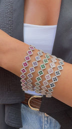 Yeşil Yonca Taşlı Bileklik