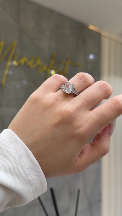 Ice Cut Side Baguette Stone Ring