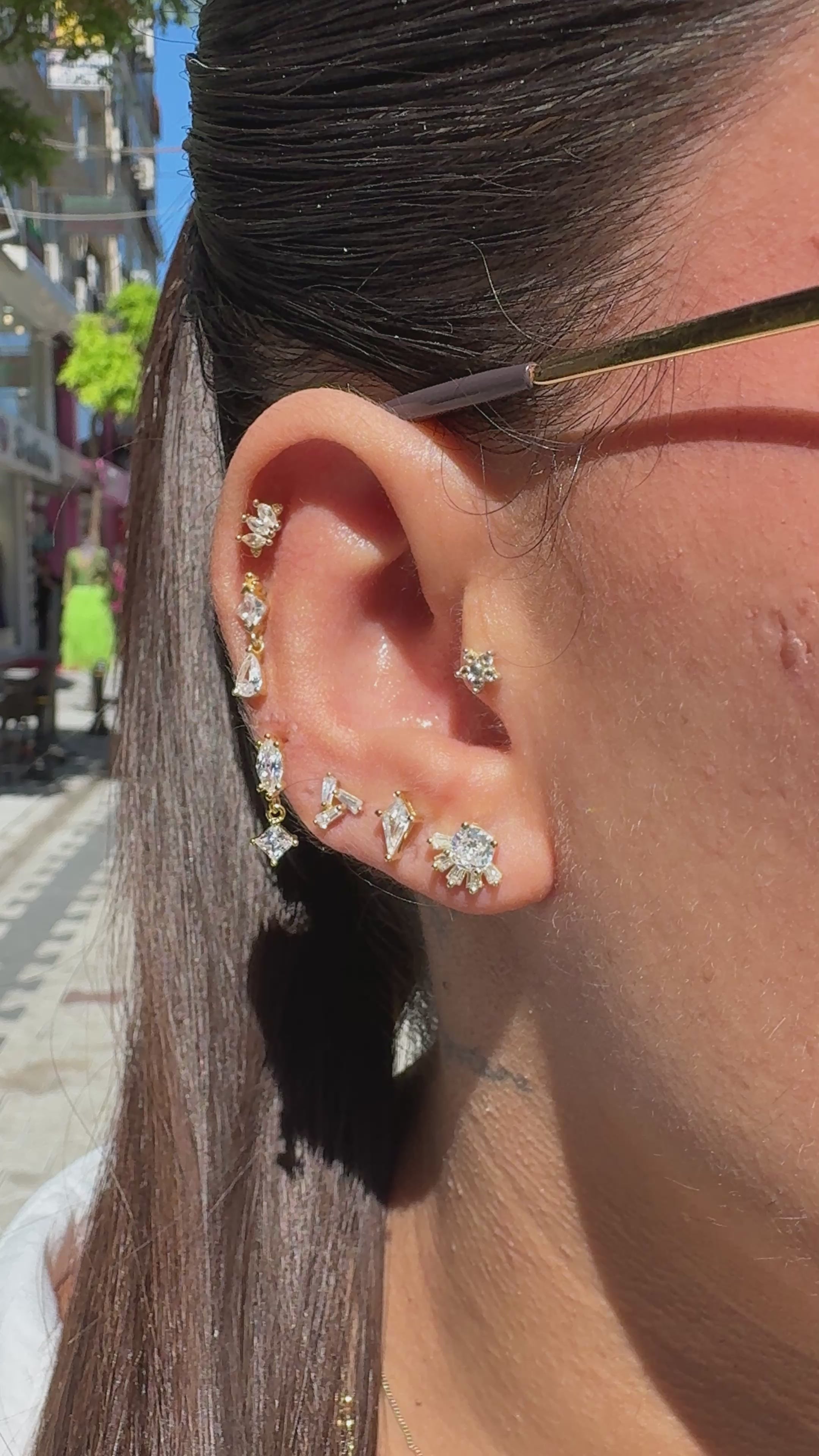 Tasarım Tektaş Küpe