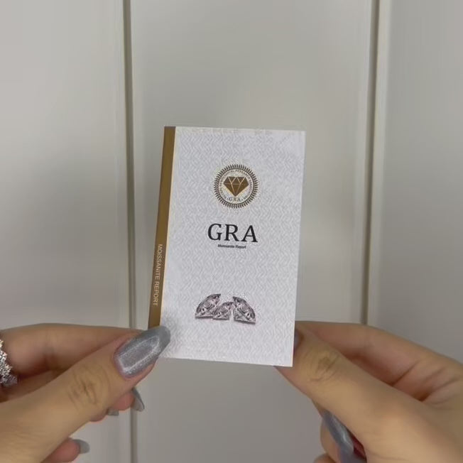 14K İki Karat Mozanit Markiz Taşlı Oval Tektaş Yüzük