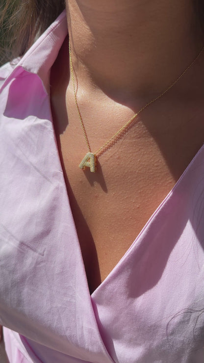 Domed Letter Necklace