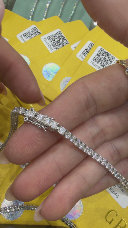 Üç mm Mozanit Suyolu Kolye