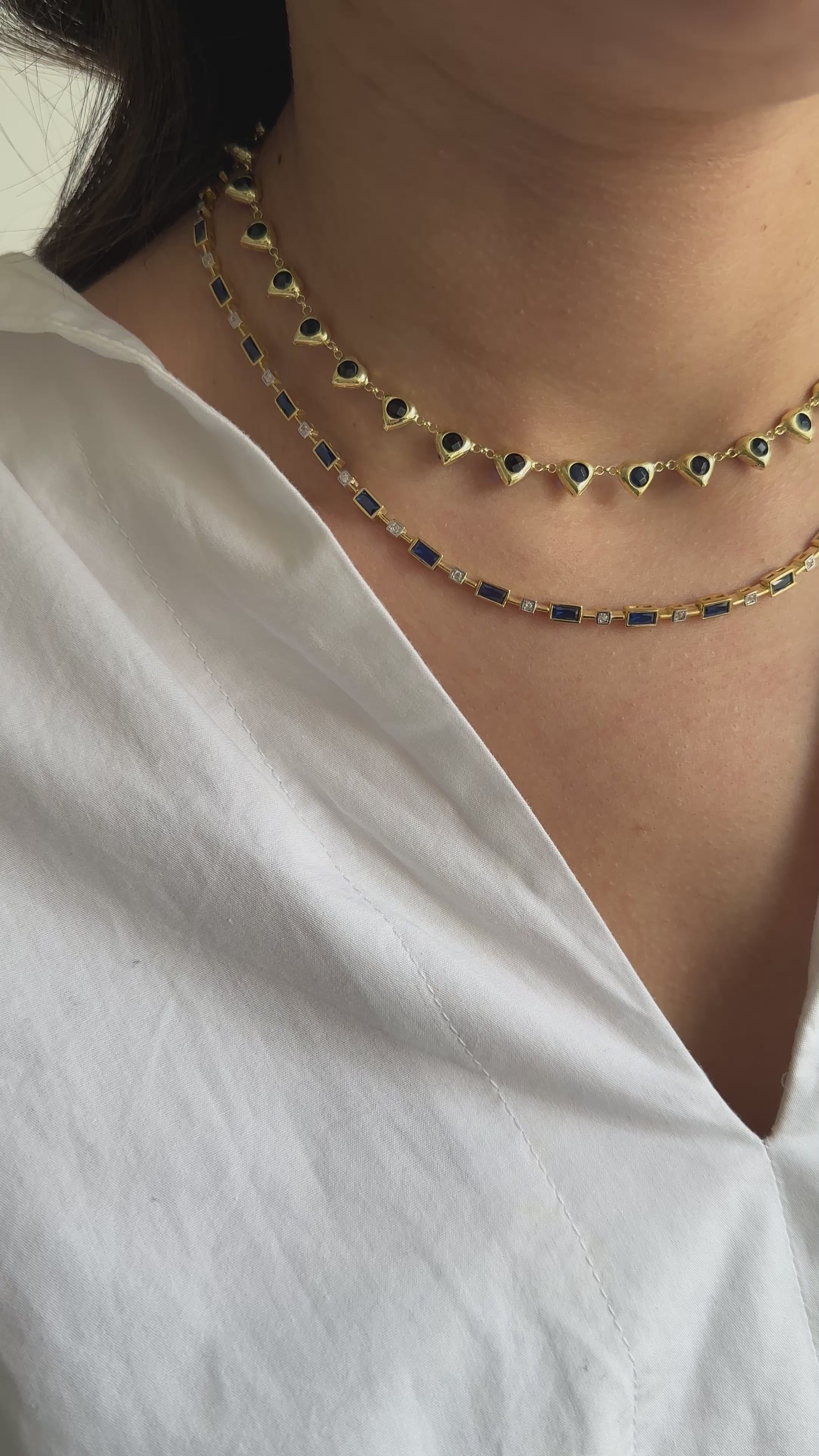 Renkli Taşlı Heart Kolye