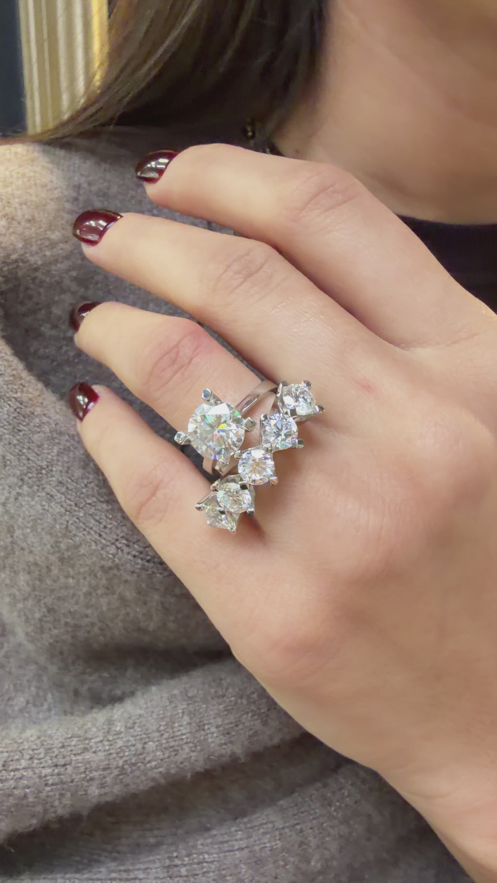 Üç Karat Mozanit Tektaş Yüzük