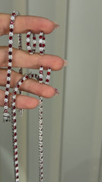 Mozanit Küçük Boy Bordo Taşlı Halka Küpe