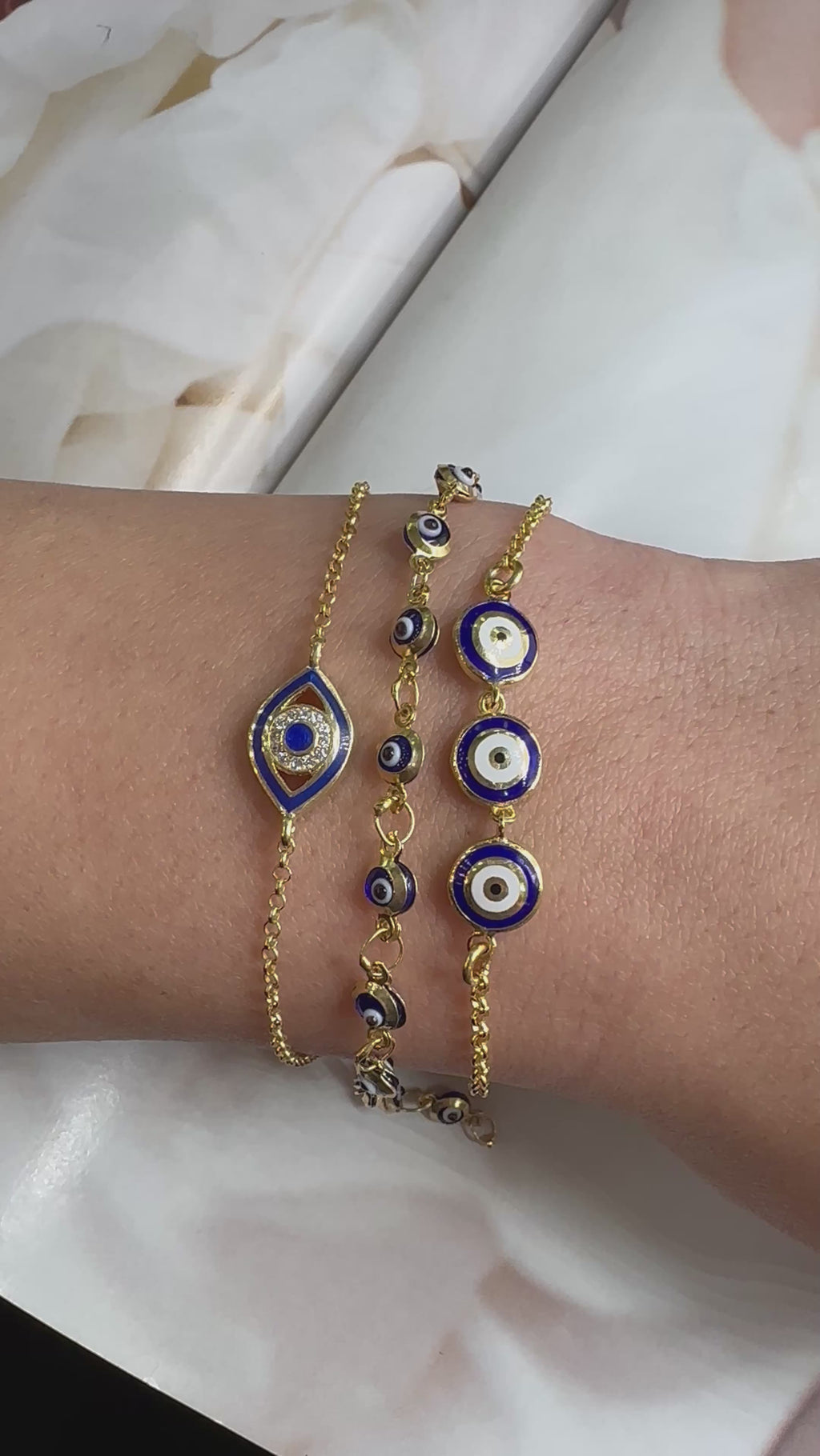 Marineblaues Evil Eye Armband