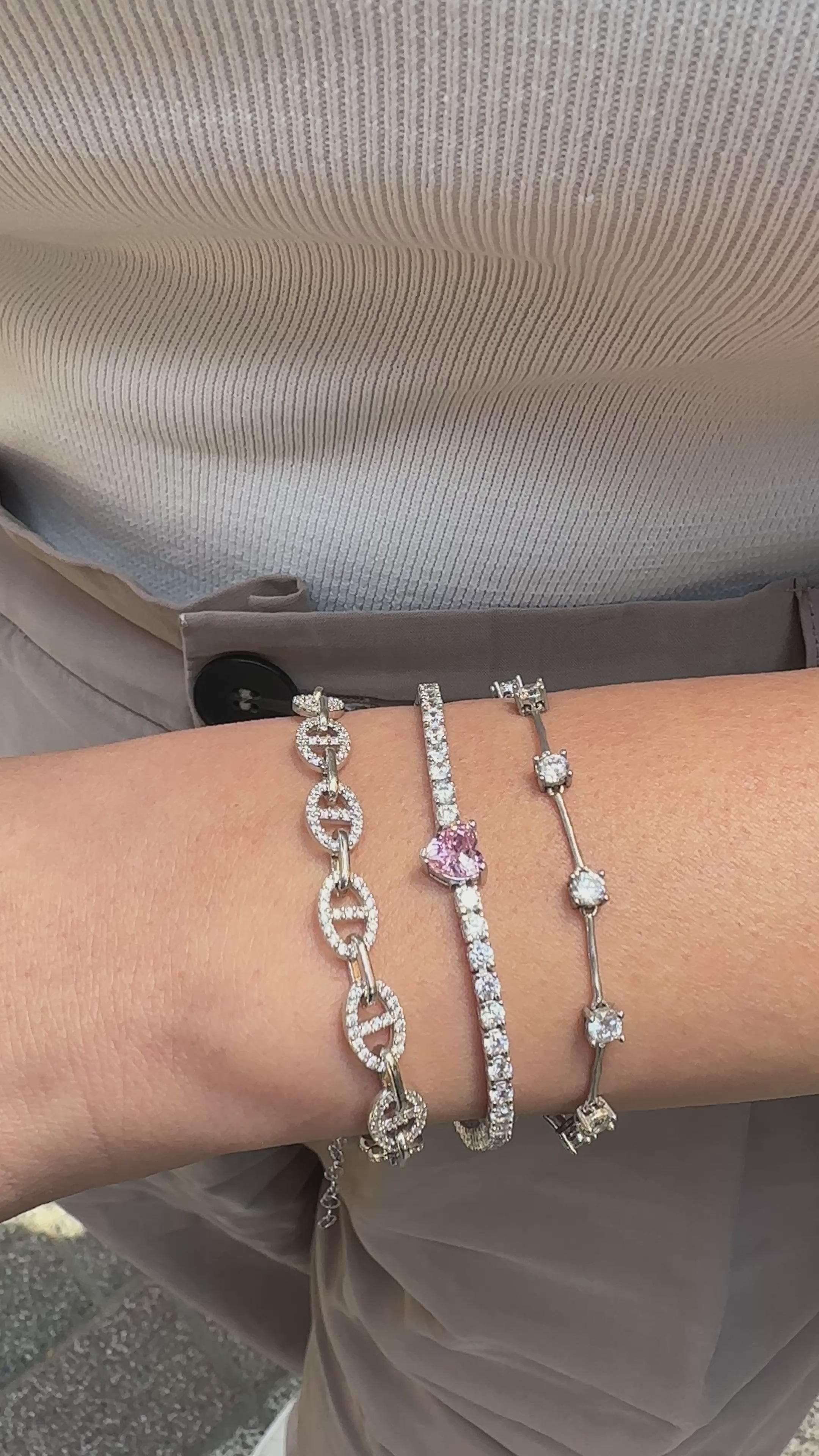 Renkli Taşlı Kalp Suyolu Bileklik