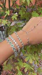 Yeşil Yonca Taşlı Bileklik