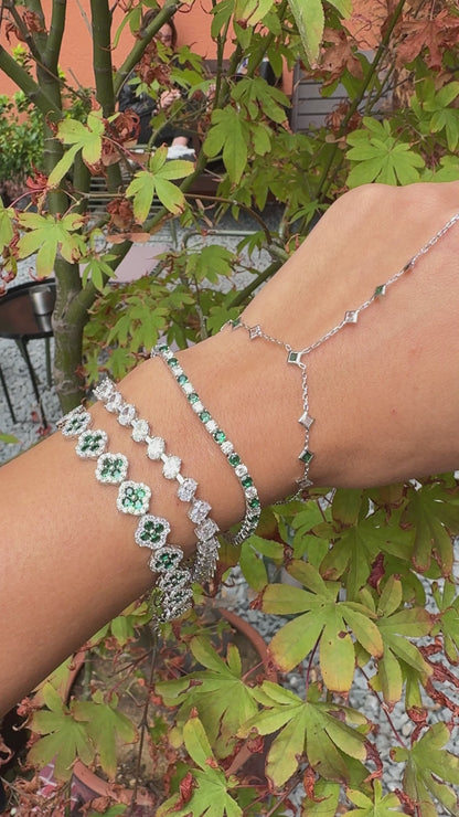 Yeşil Yonca Taşlı Bileklik
