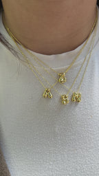 Minimal Bombeli Harf Kolye