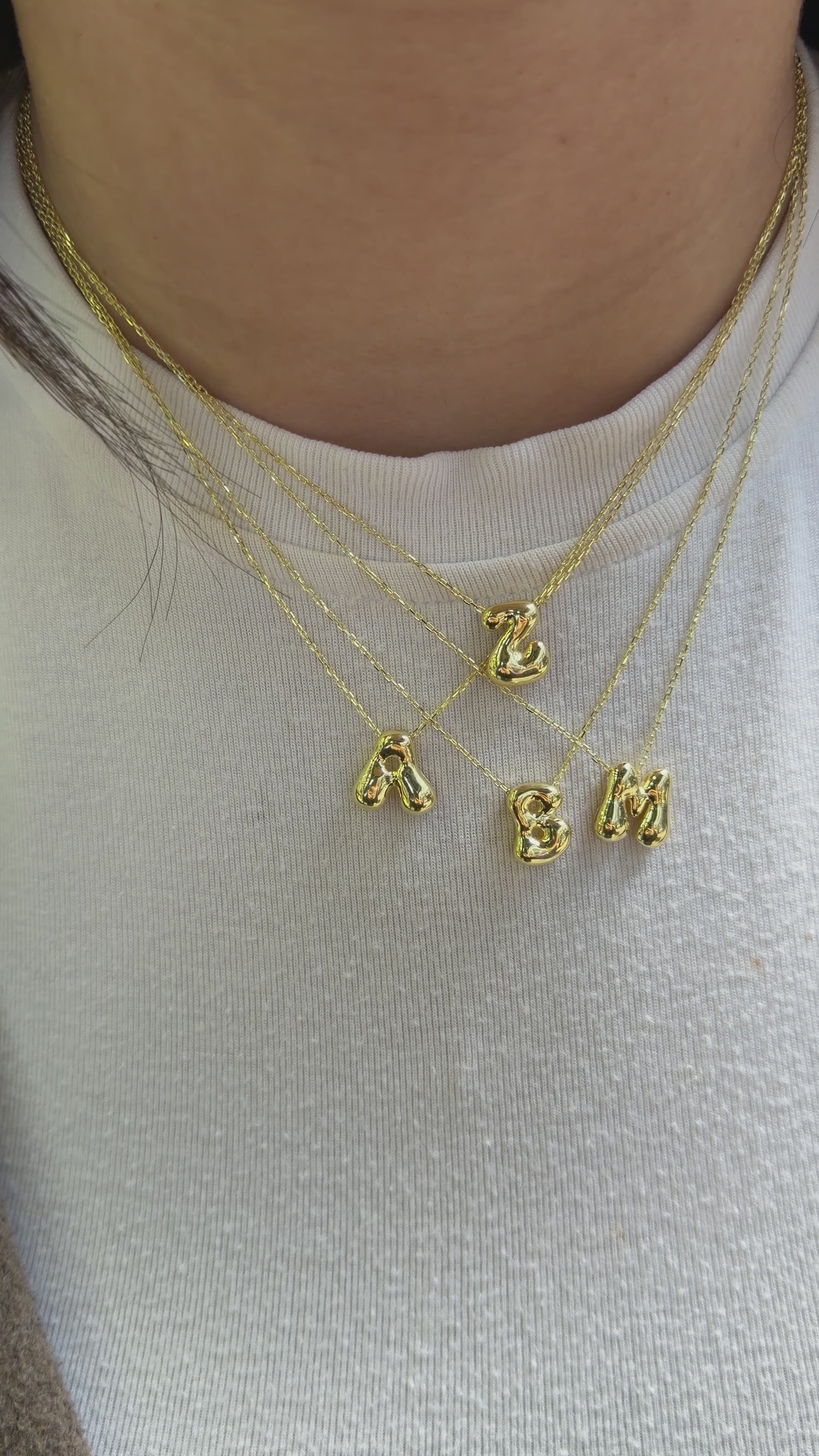 Minimal Bombeli Harf Kolye