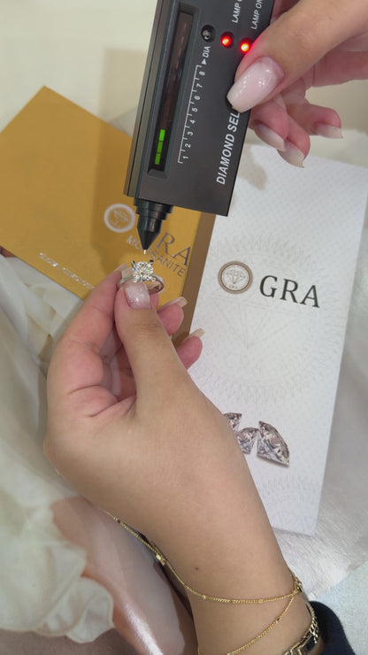 14K Üç Karat Mozanit Tektaş Yüzük