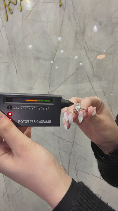 Taşlı Montür Mozanit Damla Tektaş Yüzük