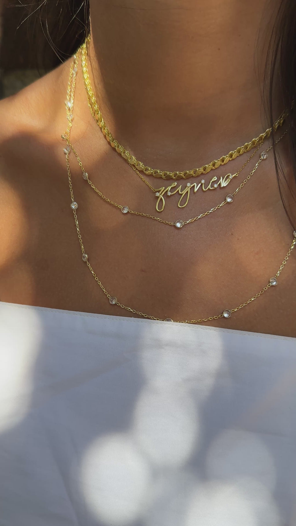 Taşlı Kişiye Özel İsim Kolye