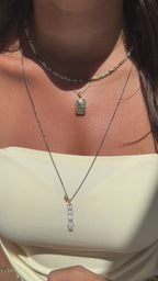 Amazonit Taşlı Doğal Taş Kolye