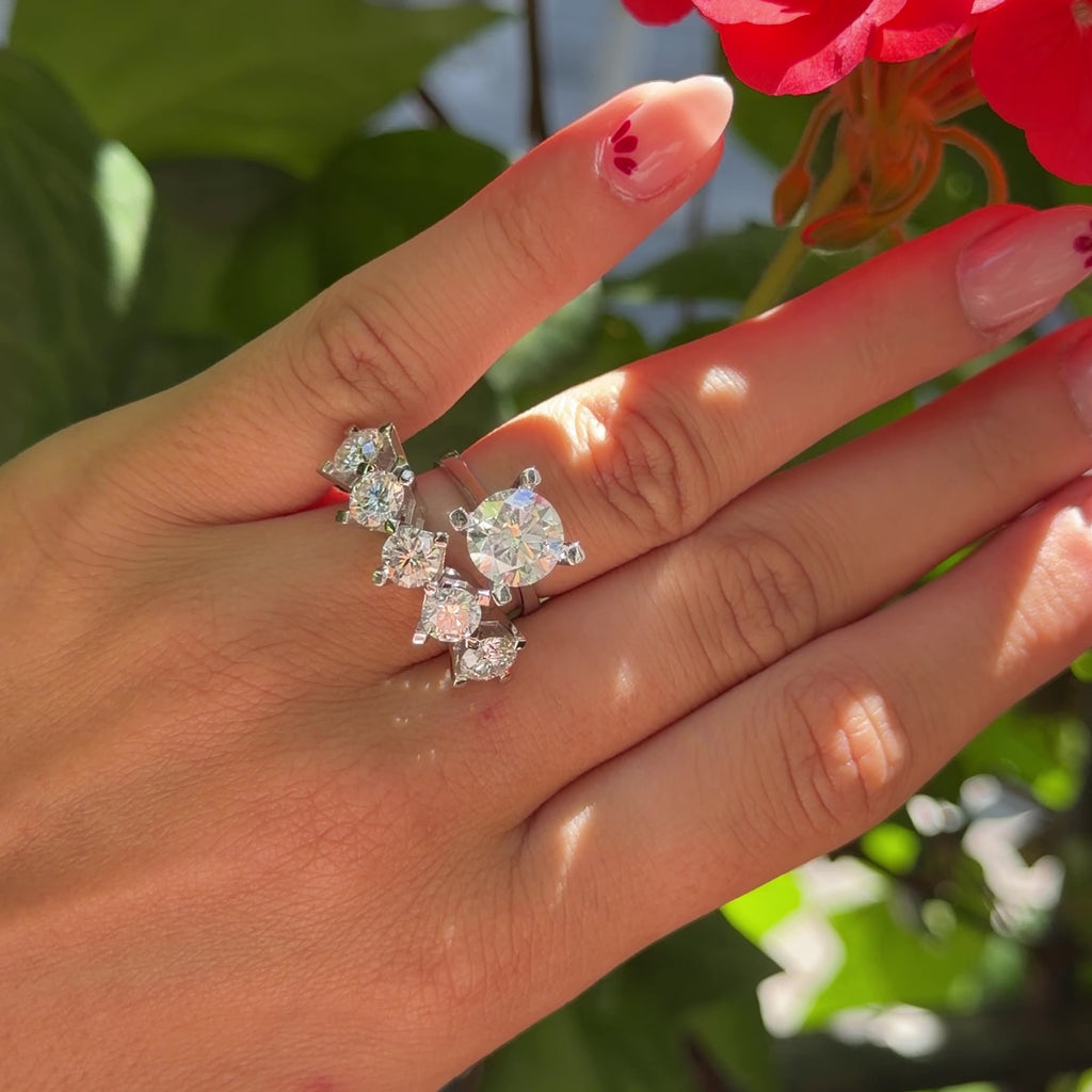 Three Carat Moissanite Solitaire Ring