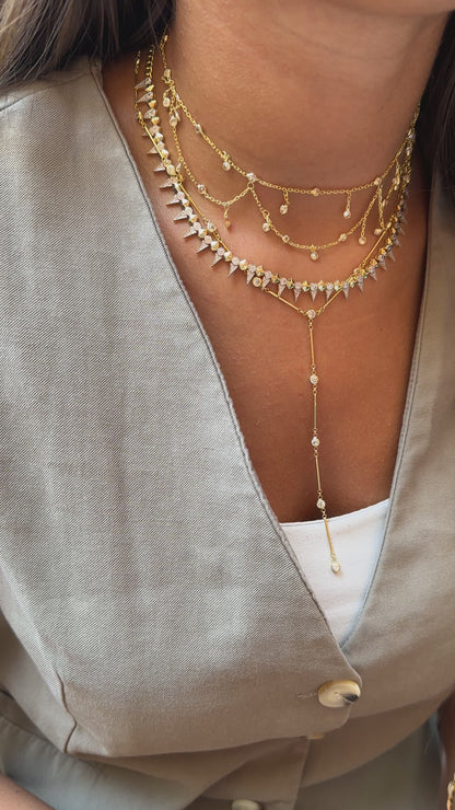 Salkım Taşlı Zincir Model Choker