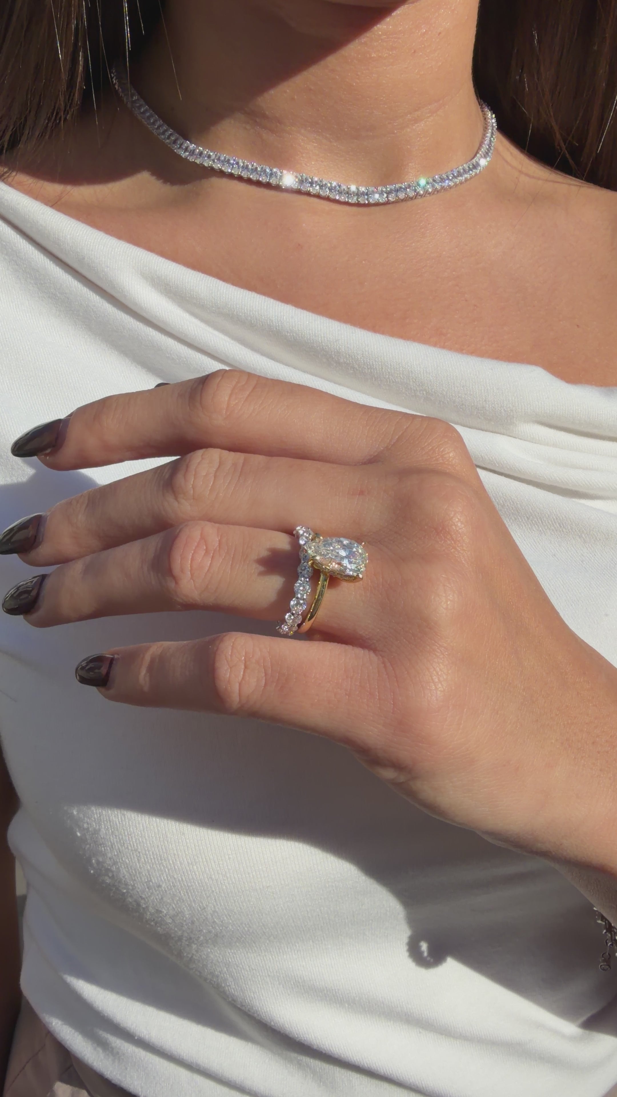 14K Taşlı Montür Damla G-Color Yüzük