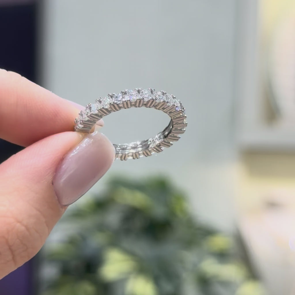 14K Küçük Taşlı Mozanit Tamtur Yüzük