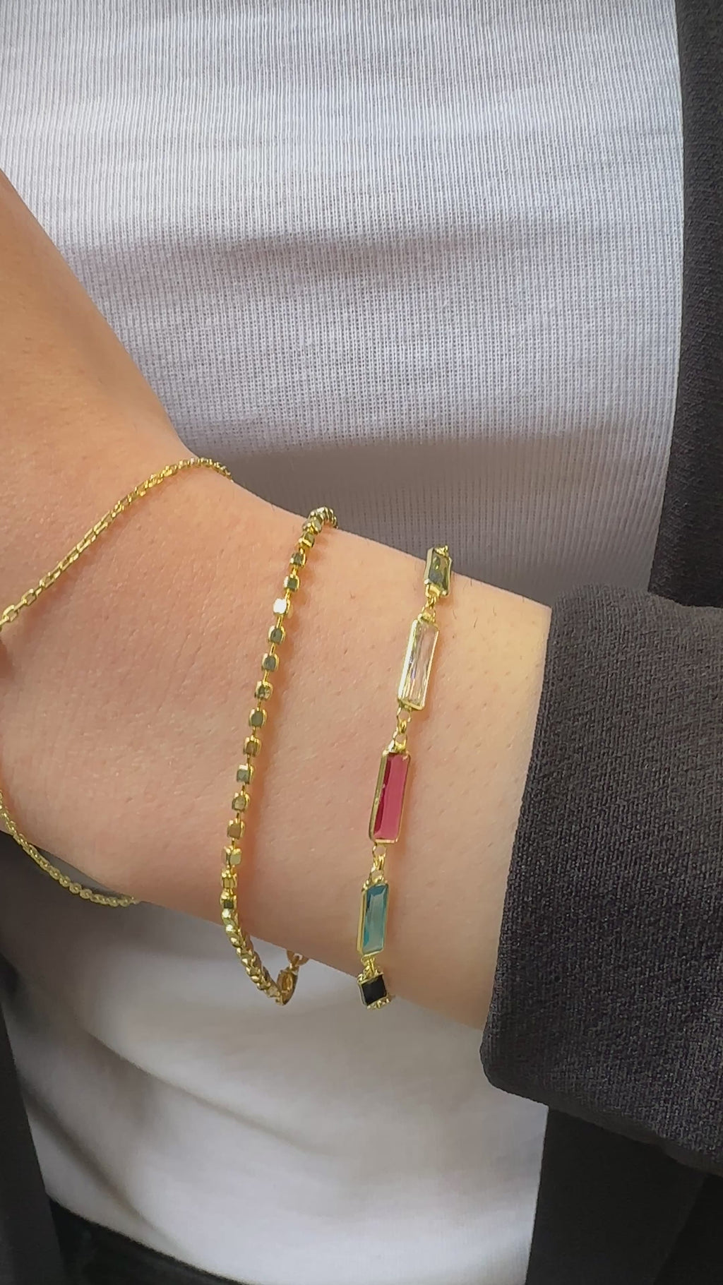 Karışık Renkli Taşlı Bileklik