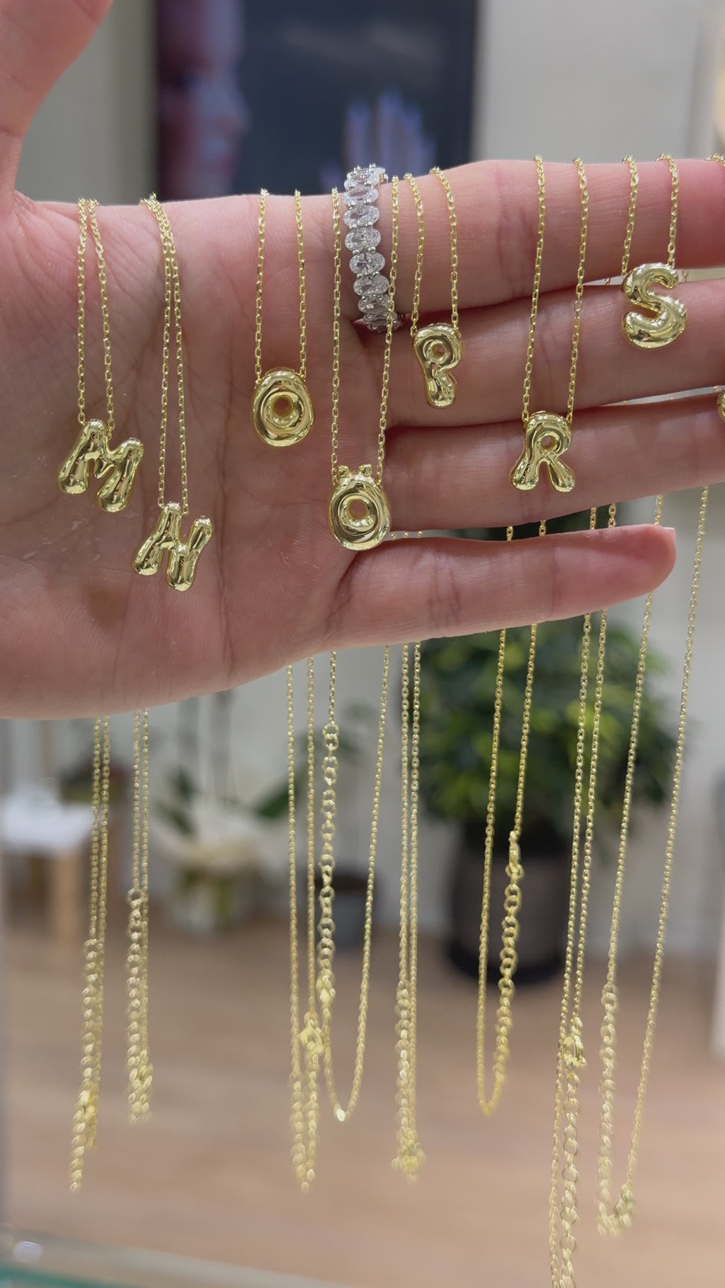 Minimal Bombeli Harf Kolye