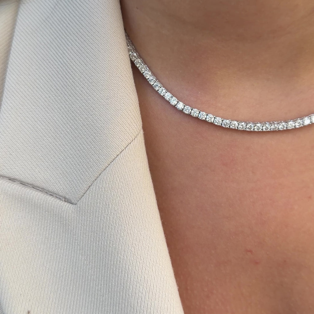 Three mm Moissanite Waterway Necklace