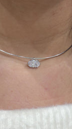 Tasarım Oval Kesim Choker Kolye