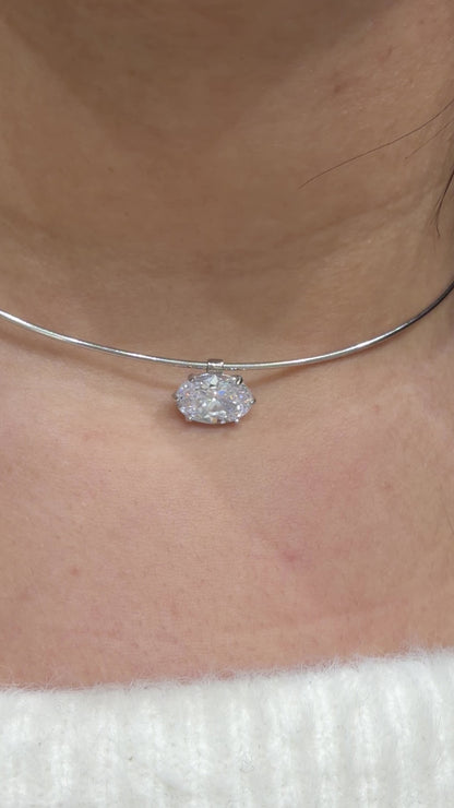 Tasarım Oval Kesim Choker Kolye