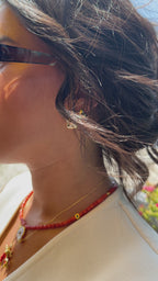 Sedefli Mercan Doğal Taş Kolye