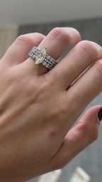 G-Color Yanları Taşlı Markiz Yüzük