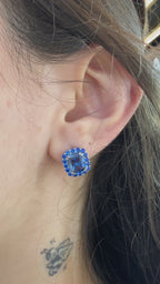 Lacivert Detaylı Yeşil Küpe