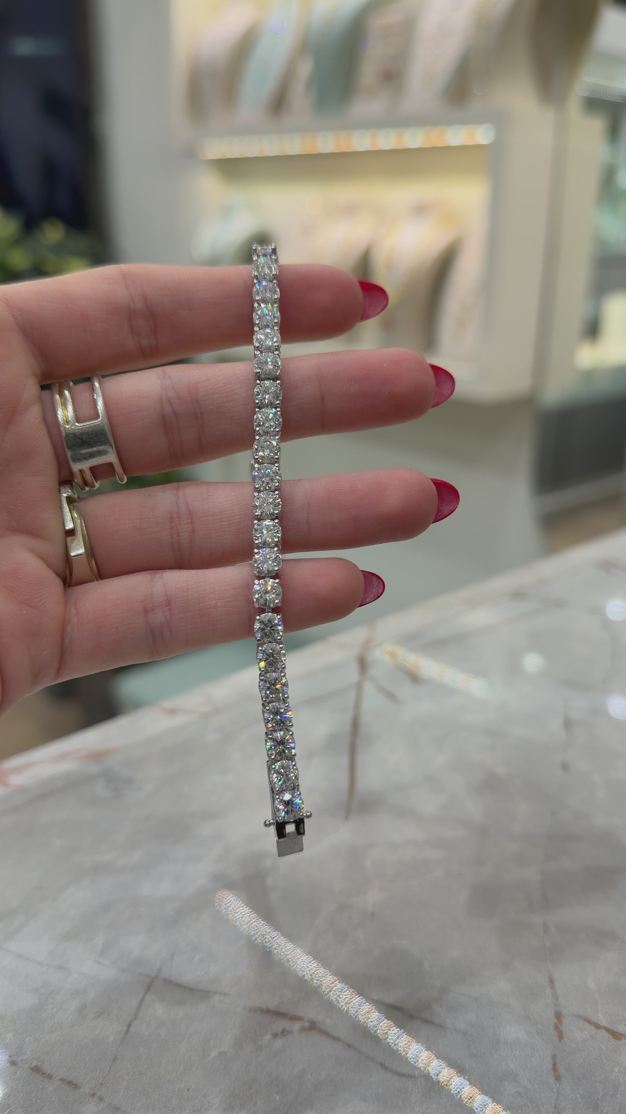 Beş mm Mozanit Suyolu Bileklik