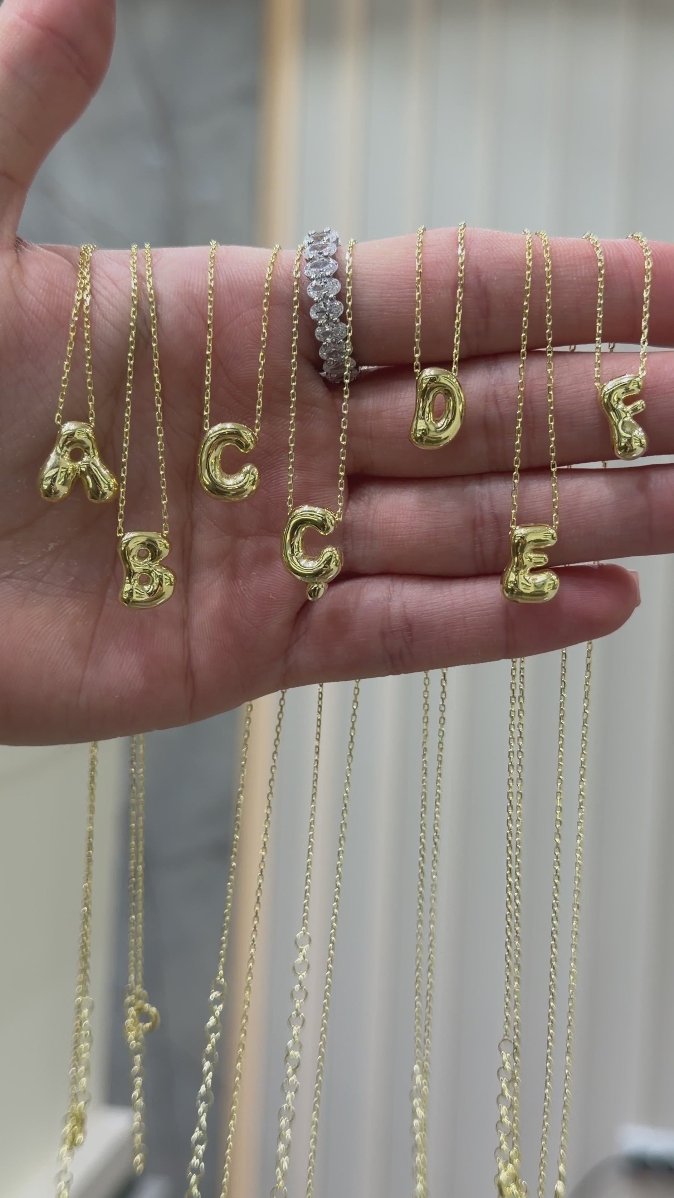 Minimal Bombeli Harf Kolye