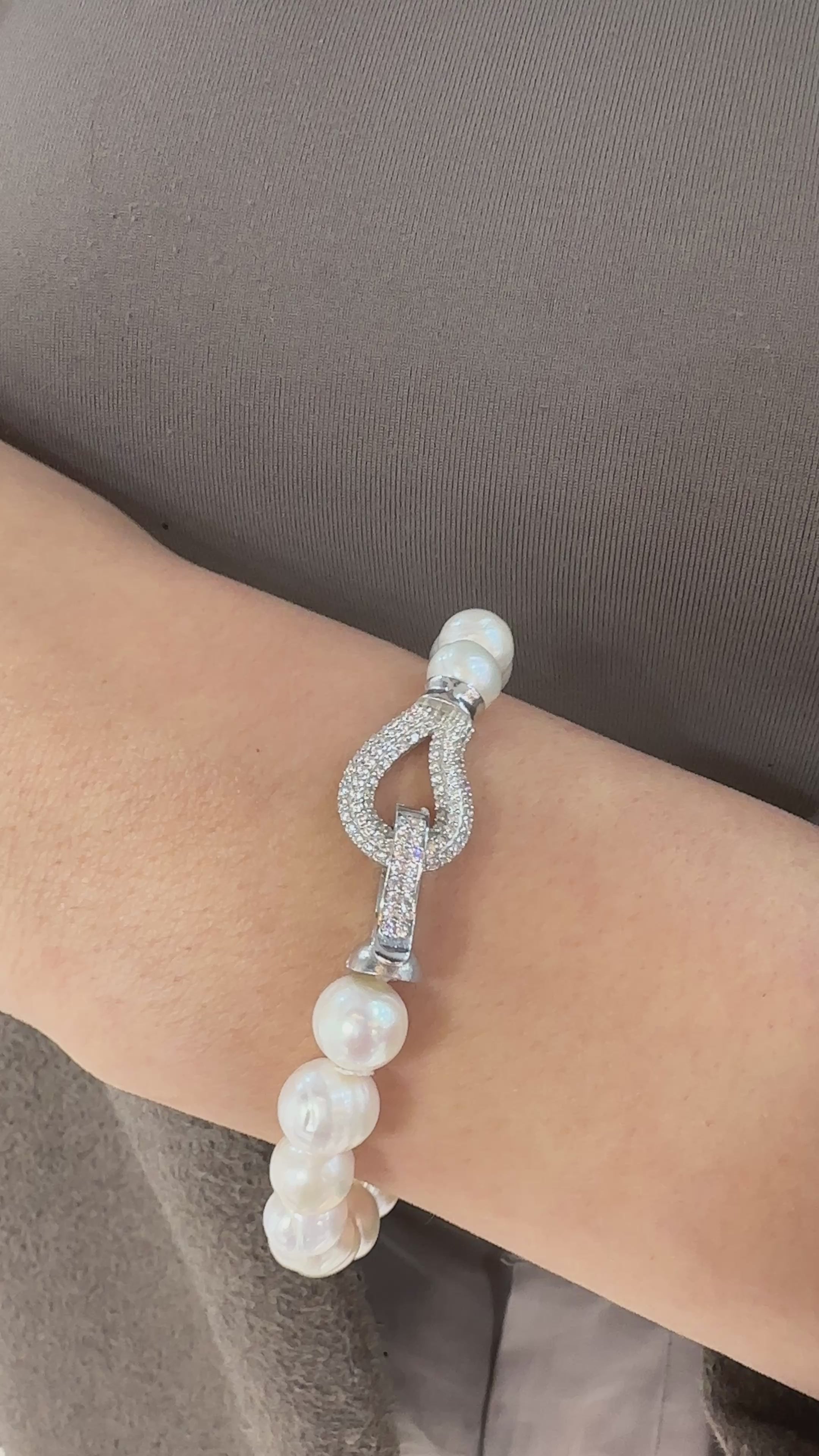 Taşlı Tasarım İnci Bileklik