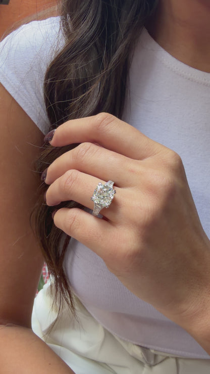 Ice Cut Side Baguette Stone Ring