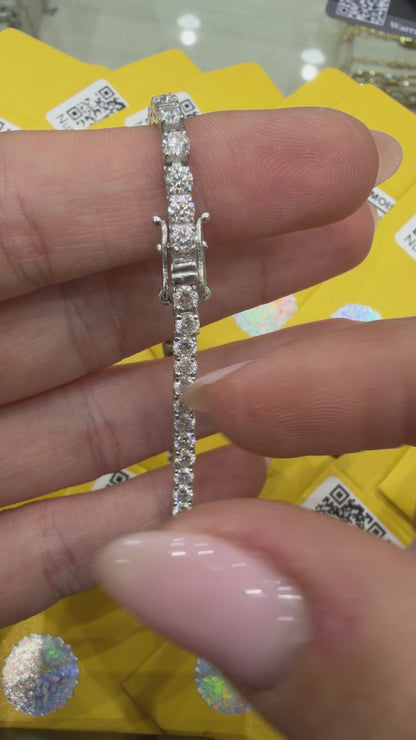 Üç mm Mozanit Suyolu Bileklik