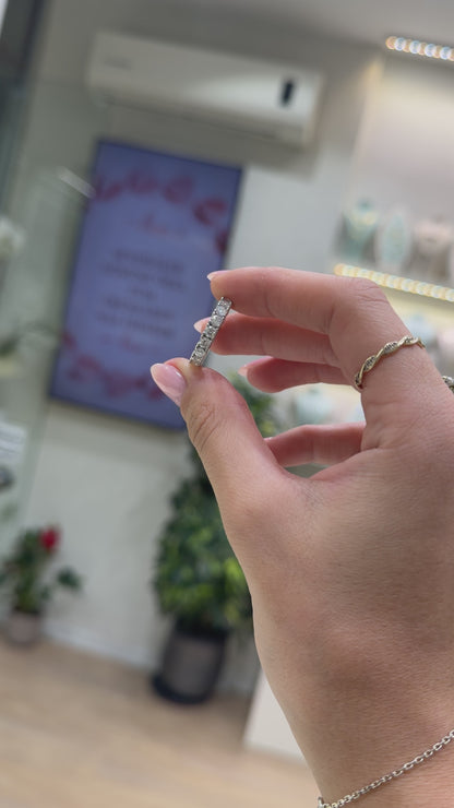 Orta Boy Taşlı Mozanit Tamtur Yüzük