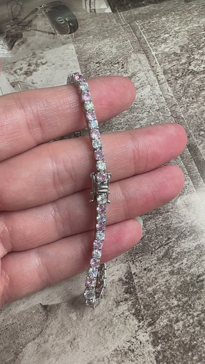 Üç Mm Pembe Taşlı Suyolu Bileklik