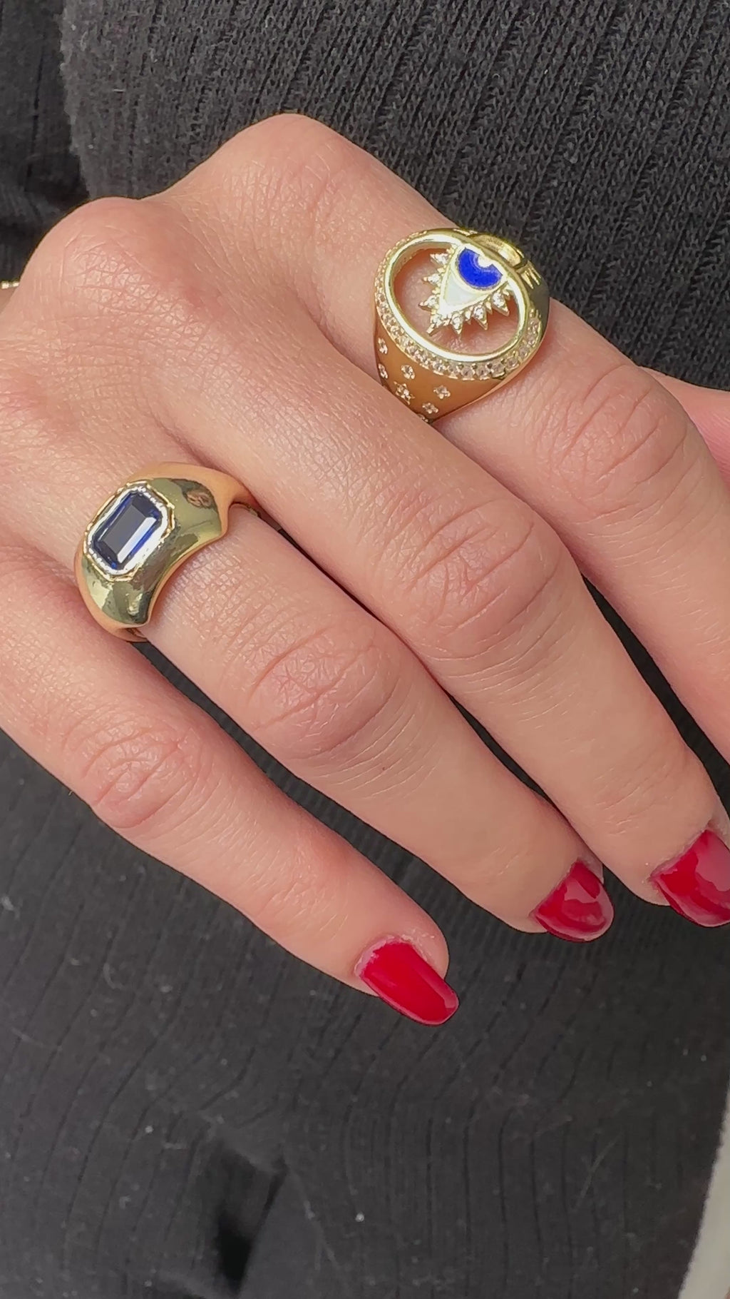 Derry Colorful Enamel Eye Ring