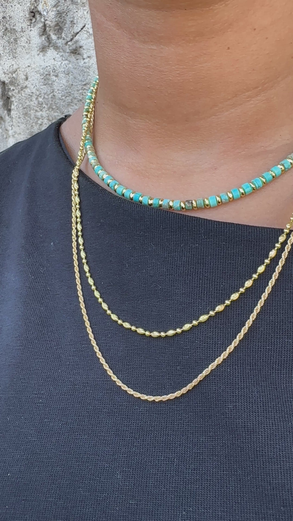 Turkuaz Doğal Taş Kolye