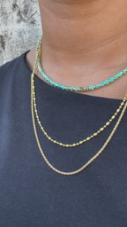 Turkuaz Doğal Taş Kolye