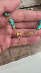 Balık Detaylı Turkuaz Doğal Taş Kolye