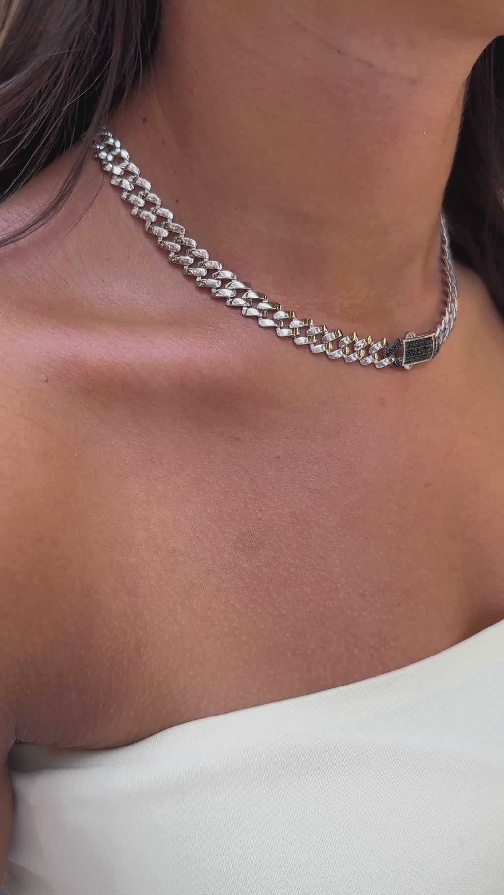 Stone-Embellished Padlock Gourmet Necklace