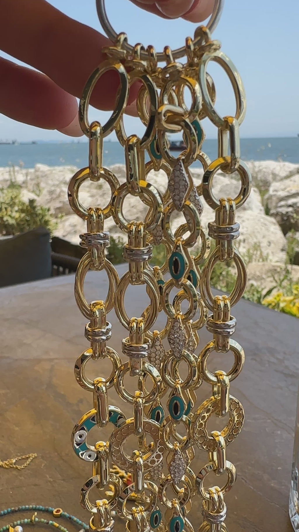 Göz Mineli Hollow Bileklik