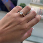 14K 1.5 Karat Mozanit Oval Yüzük