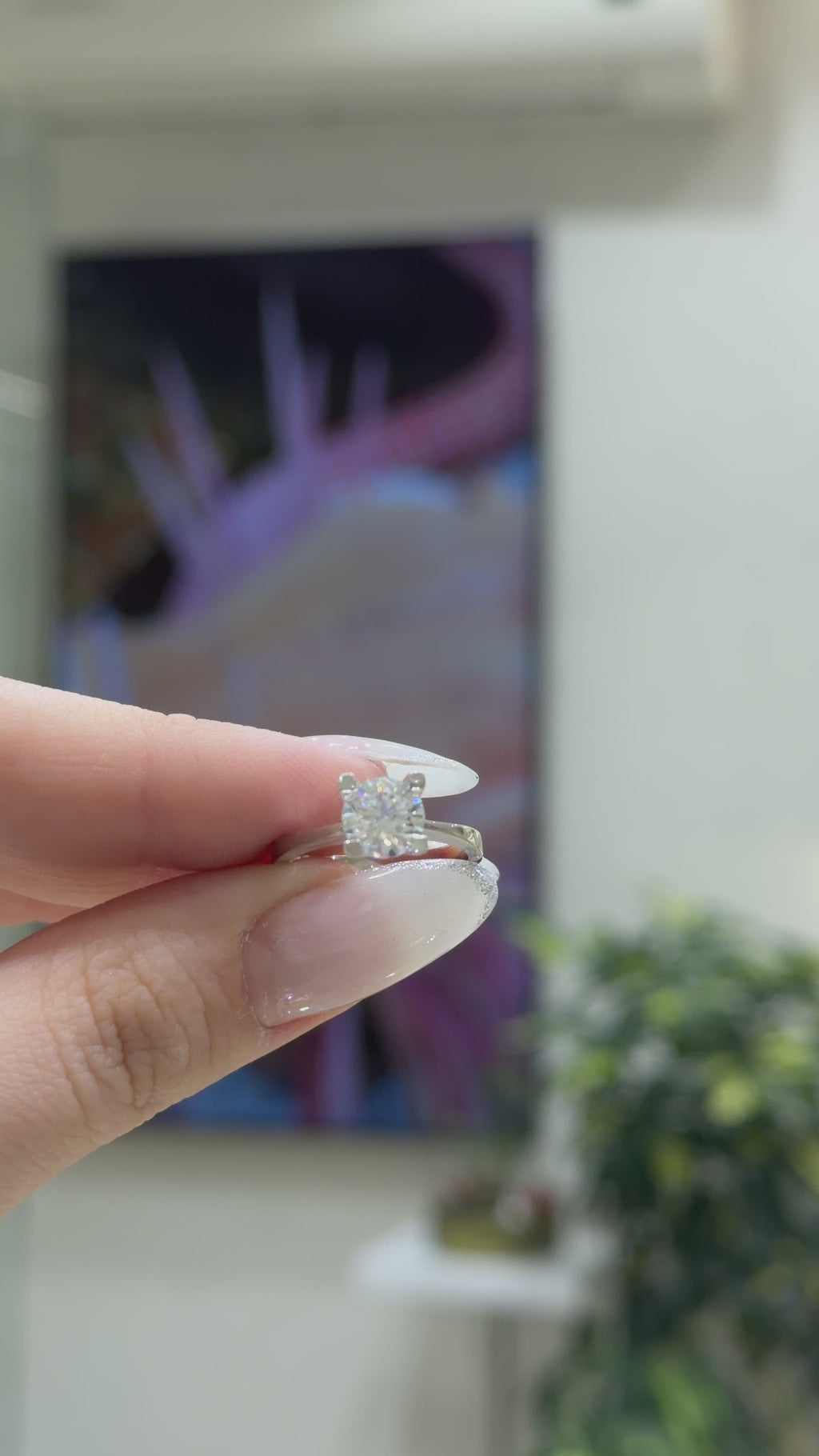 14K 1.20 Karat Mozanit Tektaş Yüzük