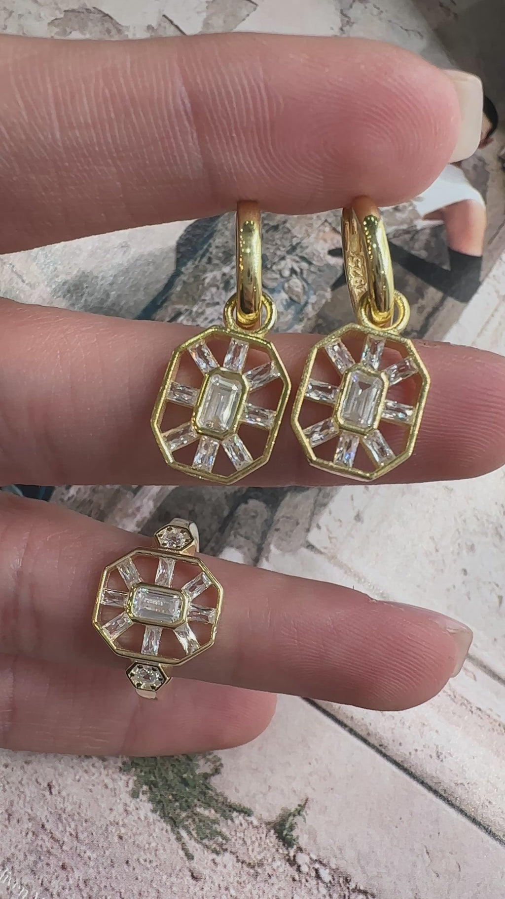 Gala Drop Baget Taşlı Yüzük