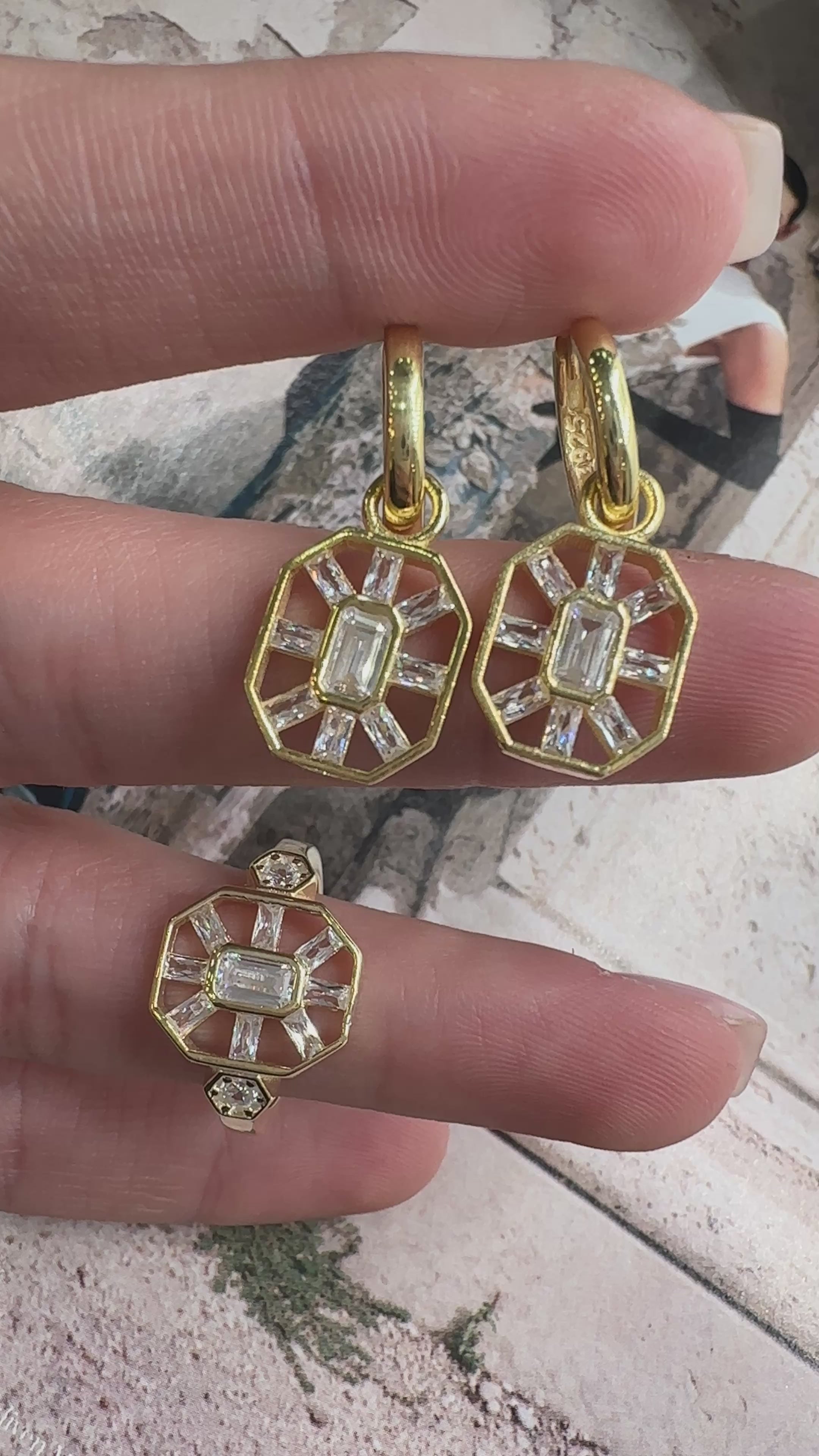 Gala Drop Baget Taşlı Yüzük