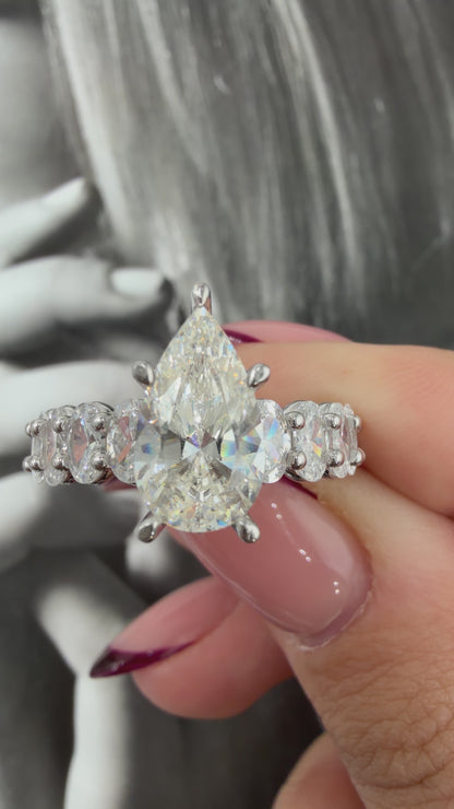 Damla Taşlı Kolu Oval G-Color Yüzük