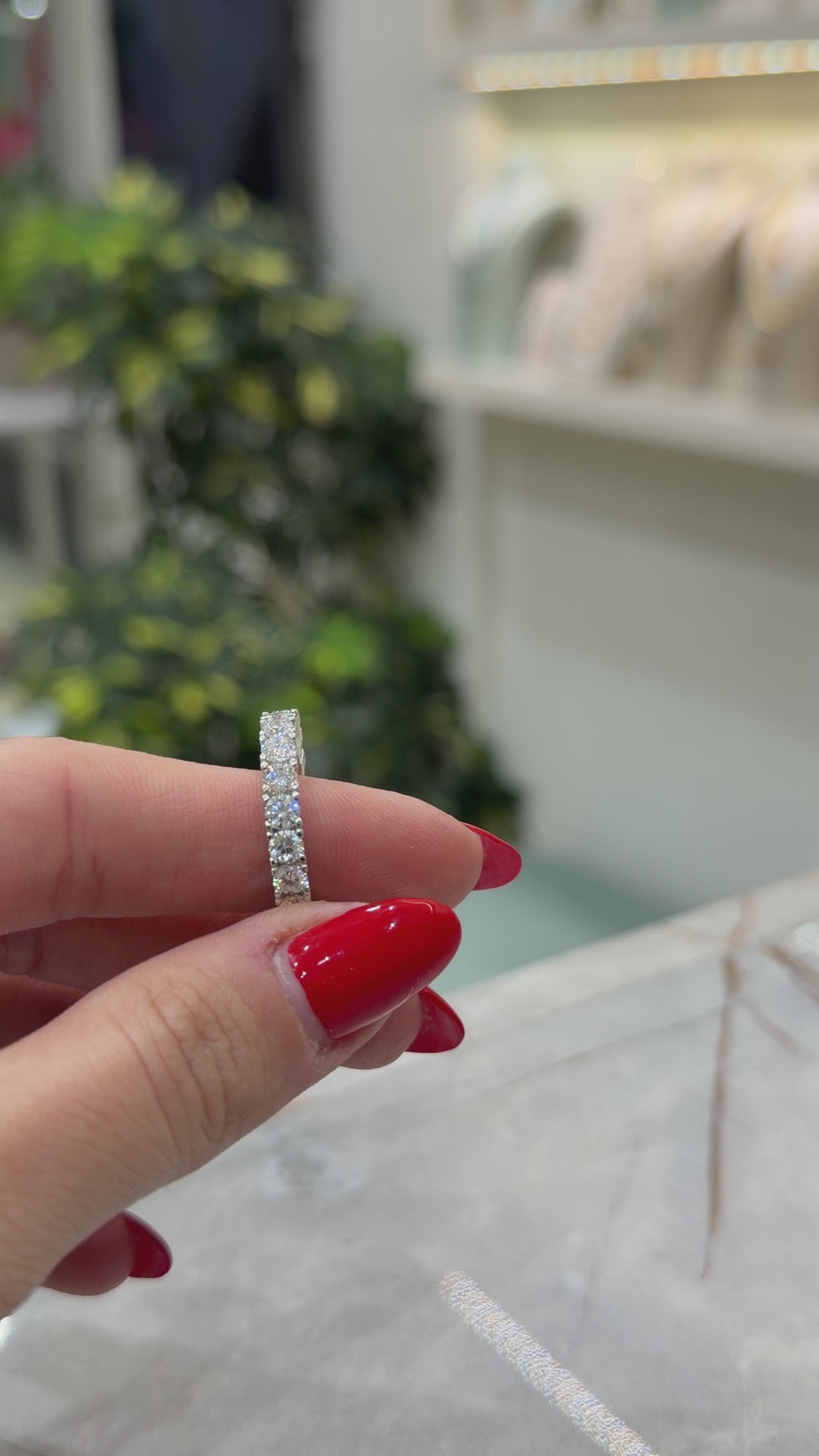 Orta Boy Taşlı Mozanit Tamtur Yüzük